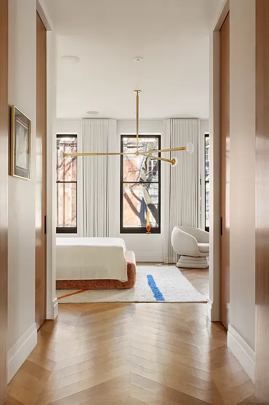 View into a bedroom from the hall at 26 West 95th Street