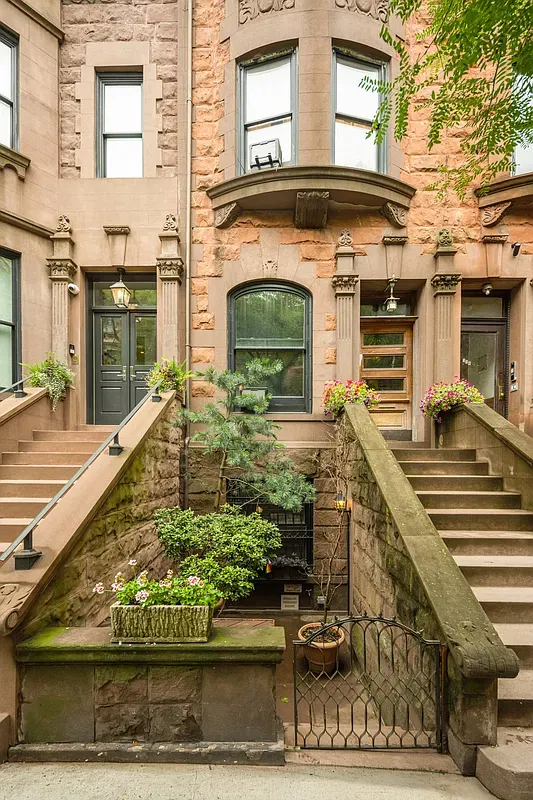 Brownstone exterior and garden-level entrance at 306 West 90th Street on the Upper West Side