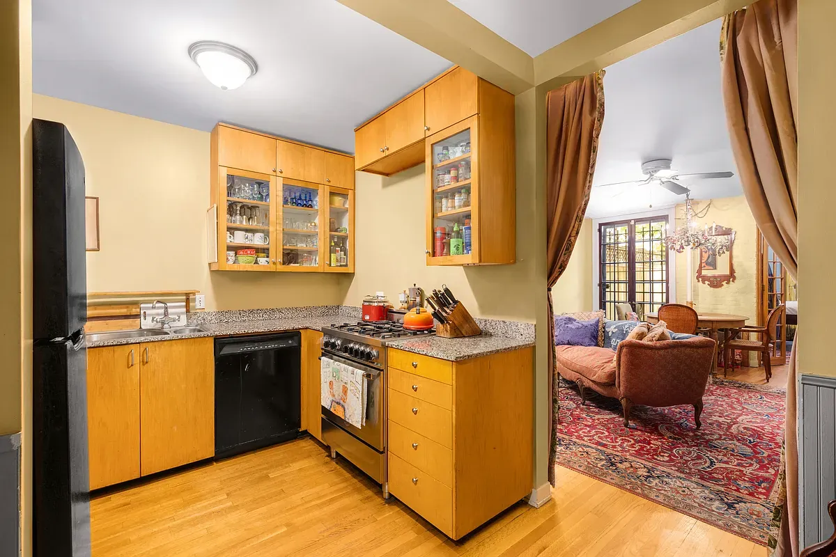Kitchen open to the living room at 306 West 90th Street #1