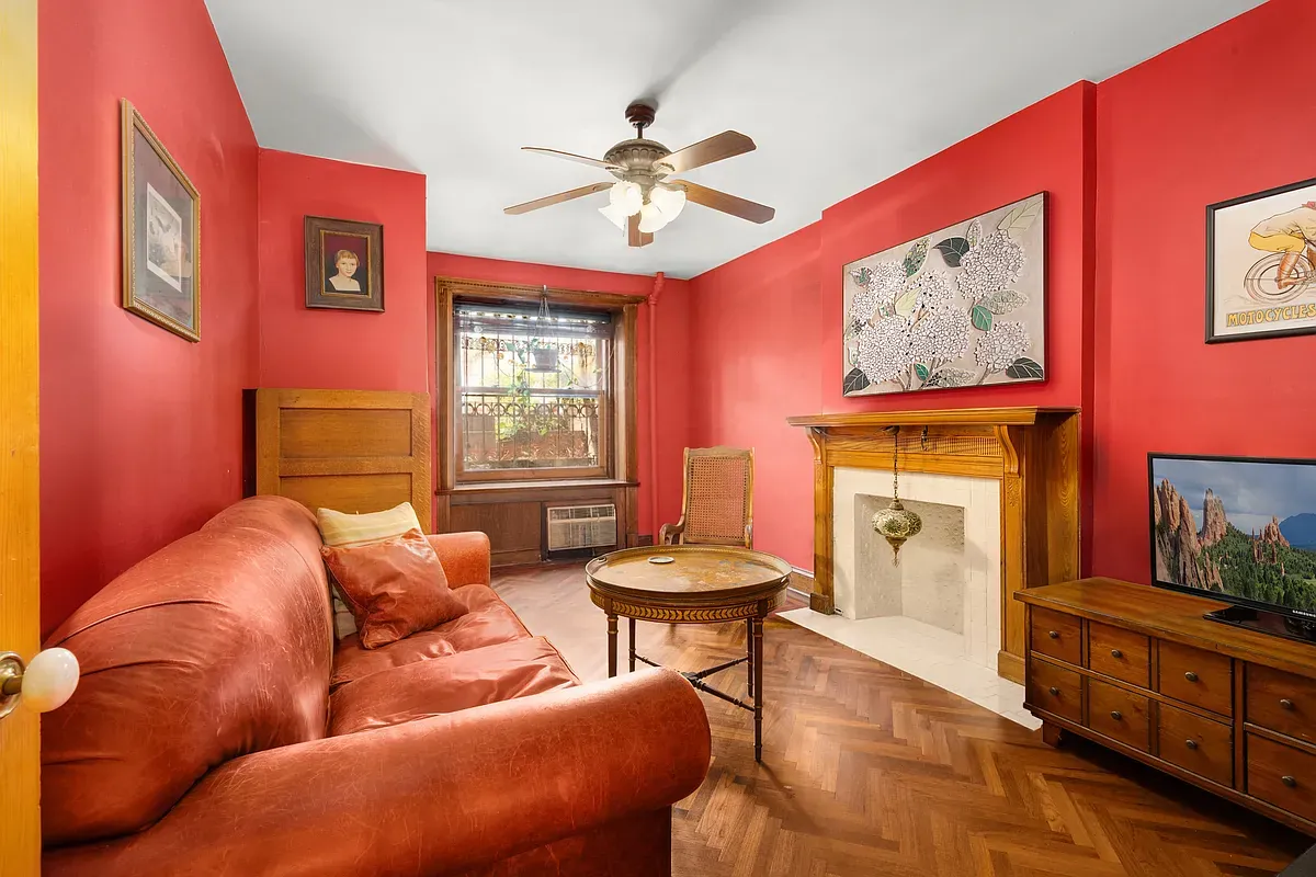 Second bedroom with fireplace at 306 West 90th Street #1