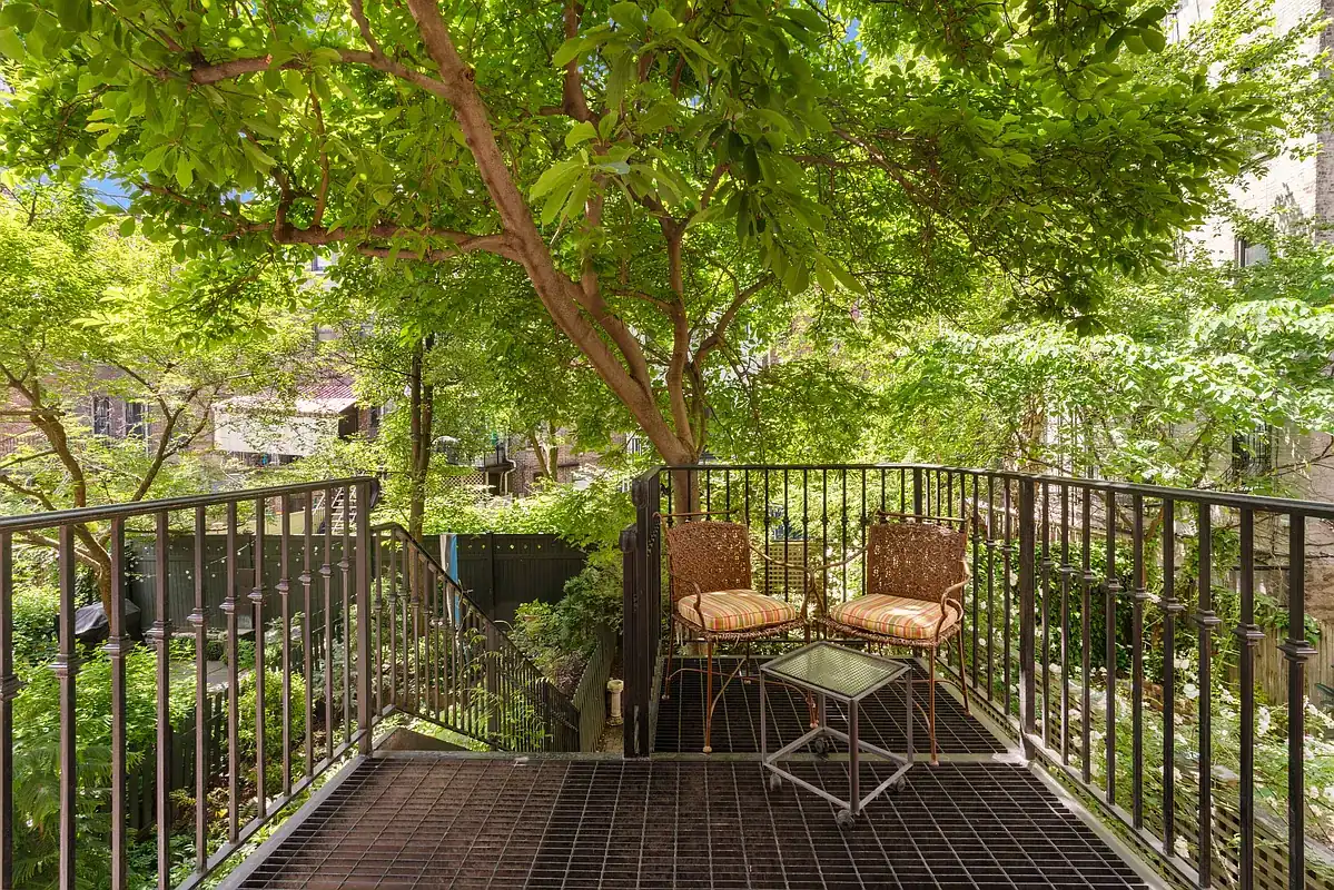 Rear deck overlooking the garden at 360 West 121st Street
