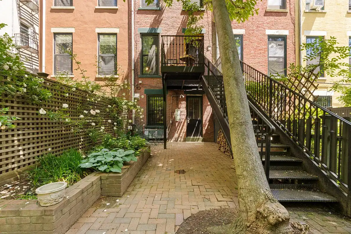 Garden and rear facade at 360 West 121st Street