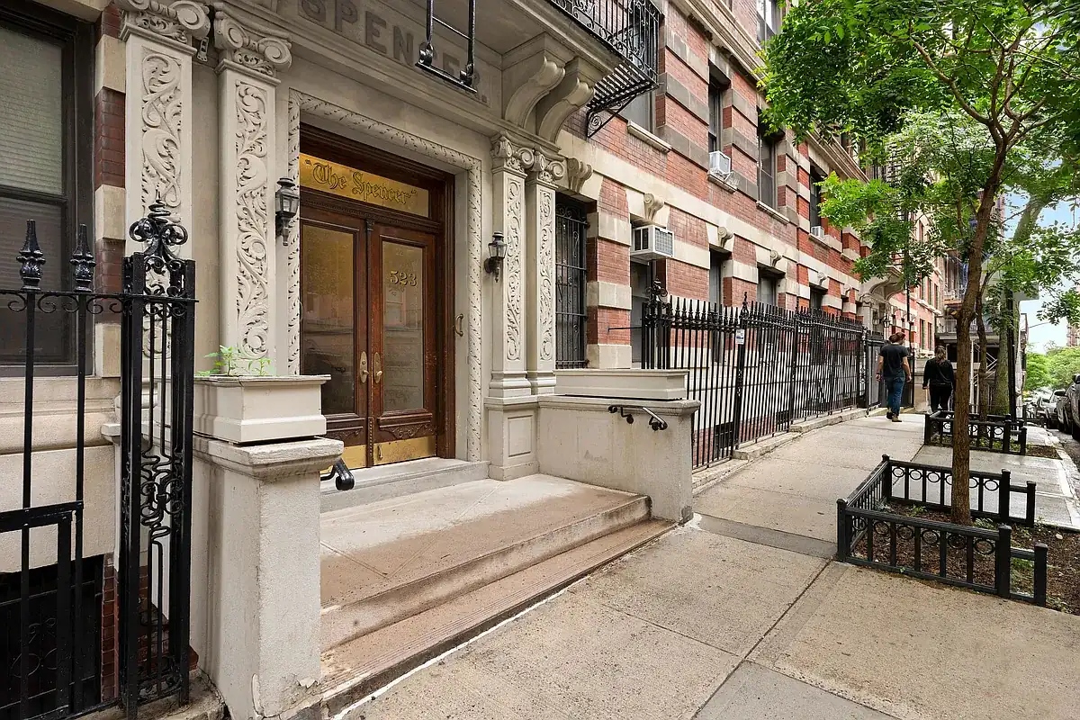 Building entrance on West 121st Street in Morningside Heights