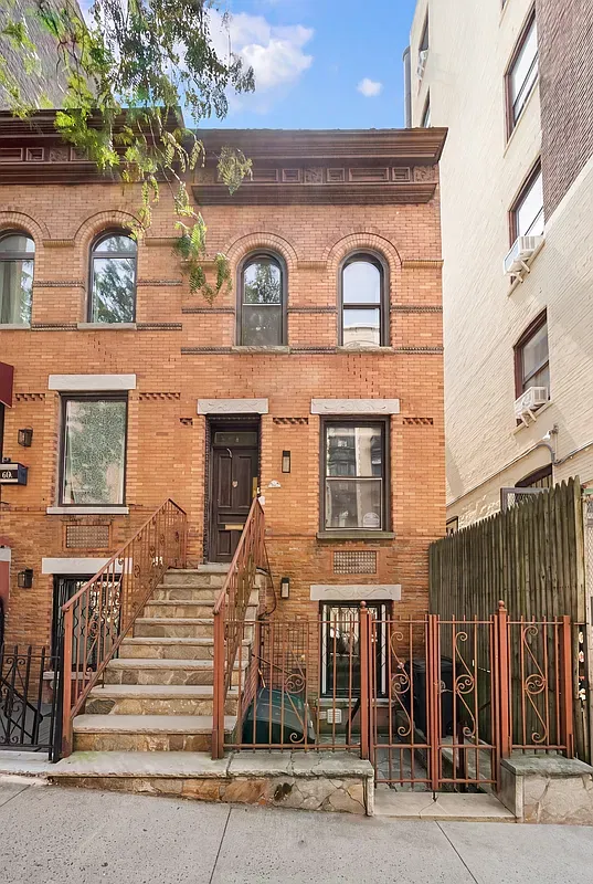 Brick house facade at 642 West 138th Street in Hamilton Heights