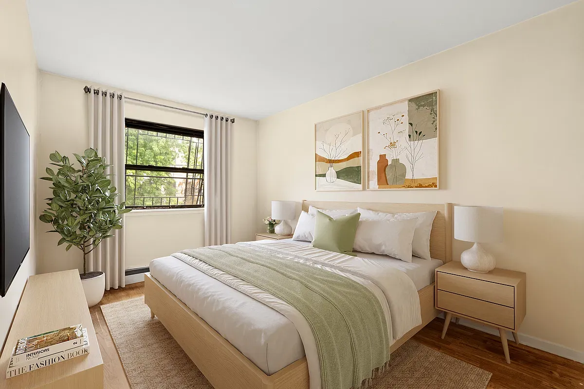 Virtually staged second bedroom at 904 Gates Avenue