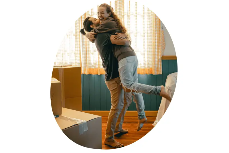 Couple celebrating their new home